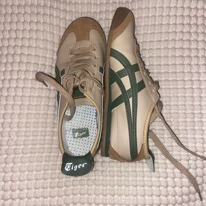 Onitsuka Tiger by Asics Beige and Green Sneakers